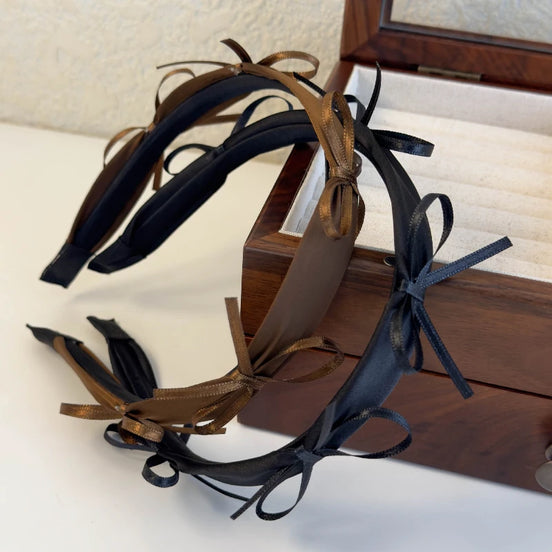 Satin Bow Headband – Elegant Vintage Hairband for Women