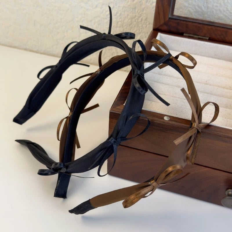 Satin Bow Headband – Elegant Vintage Hairband for Women